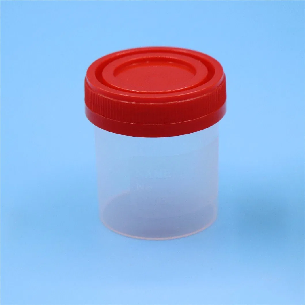 60ml Red Cap Plastic Urine Container Sample Cup