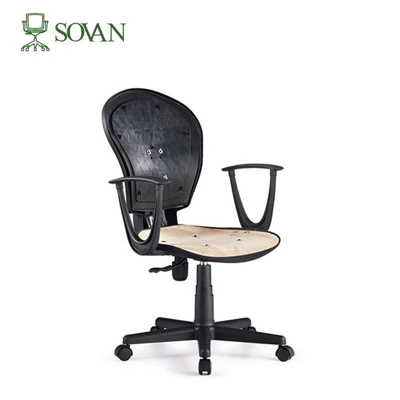 Tela silla de oficina de elevación giratoria Soporte plástico Keel Home Mobiliario Clásico Negro Mayoreo Semi-Productos Fabricación