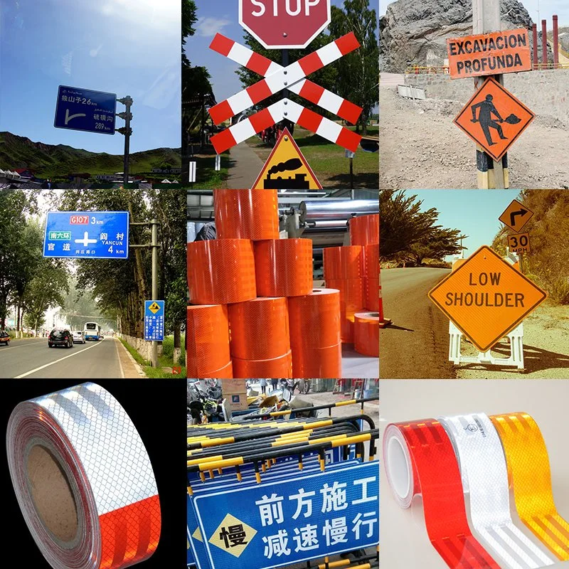 Self Adhesive PC Micro Prism Reflective Film Traffic Sign Board (yellow)