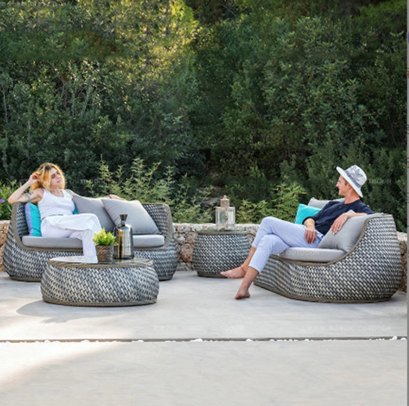 Modern Patio Chair Garden Table Leisure Rattan Sofa Set Outdoor Wicker Rattan Furniture