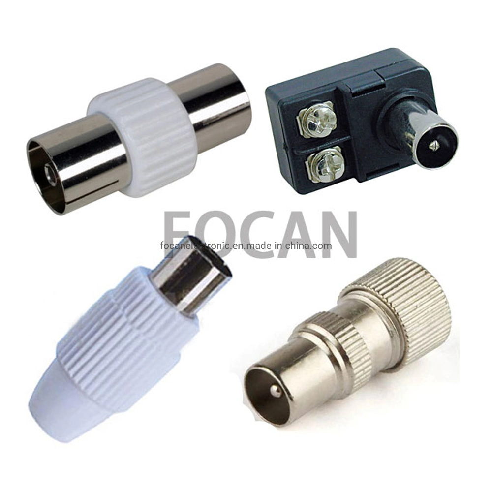 TV Antenna Connector 9.5mm CATV Plug Adapter Male/Female