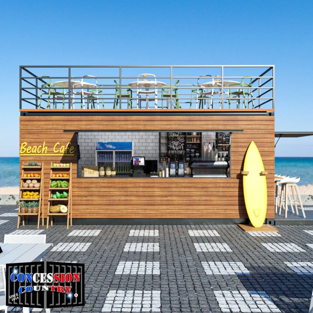 Diseño gratuito Envío contenedor Café comida Kiosk contenedor Café Tienda Movable Bar