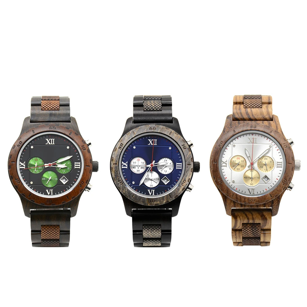 Trending Product Bewell Wooden Wristwatch Timepiece Chronograph Wood Watch for Men Watches Wholesales