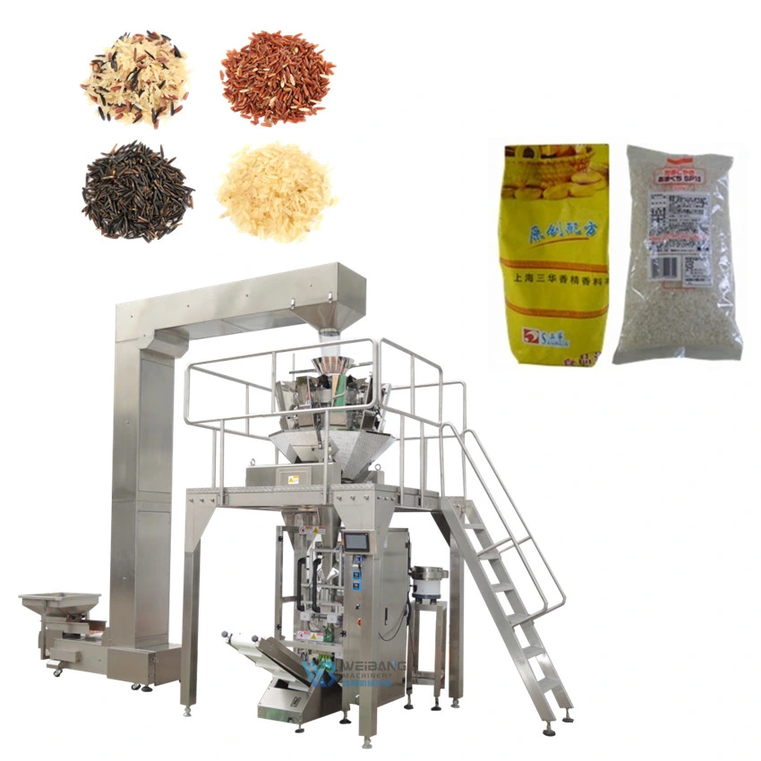 2000g Rice Automatic Multi-Head Weigher Packing System with PLC Control