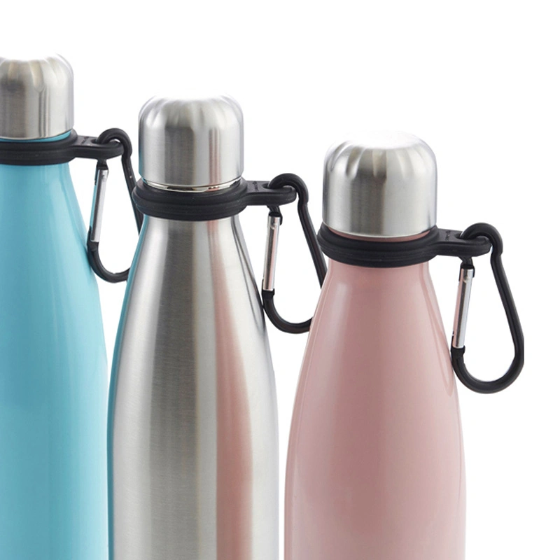 750ml 260ml Stainless Steel Cola Water Bottle Accessories Silicone Carrier with Carabiner Stainless Holder