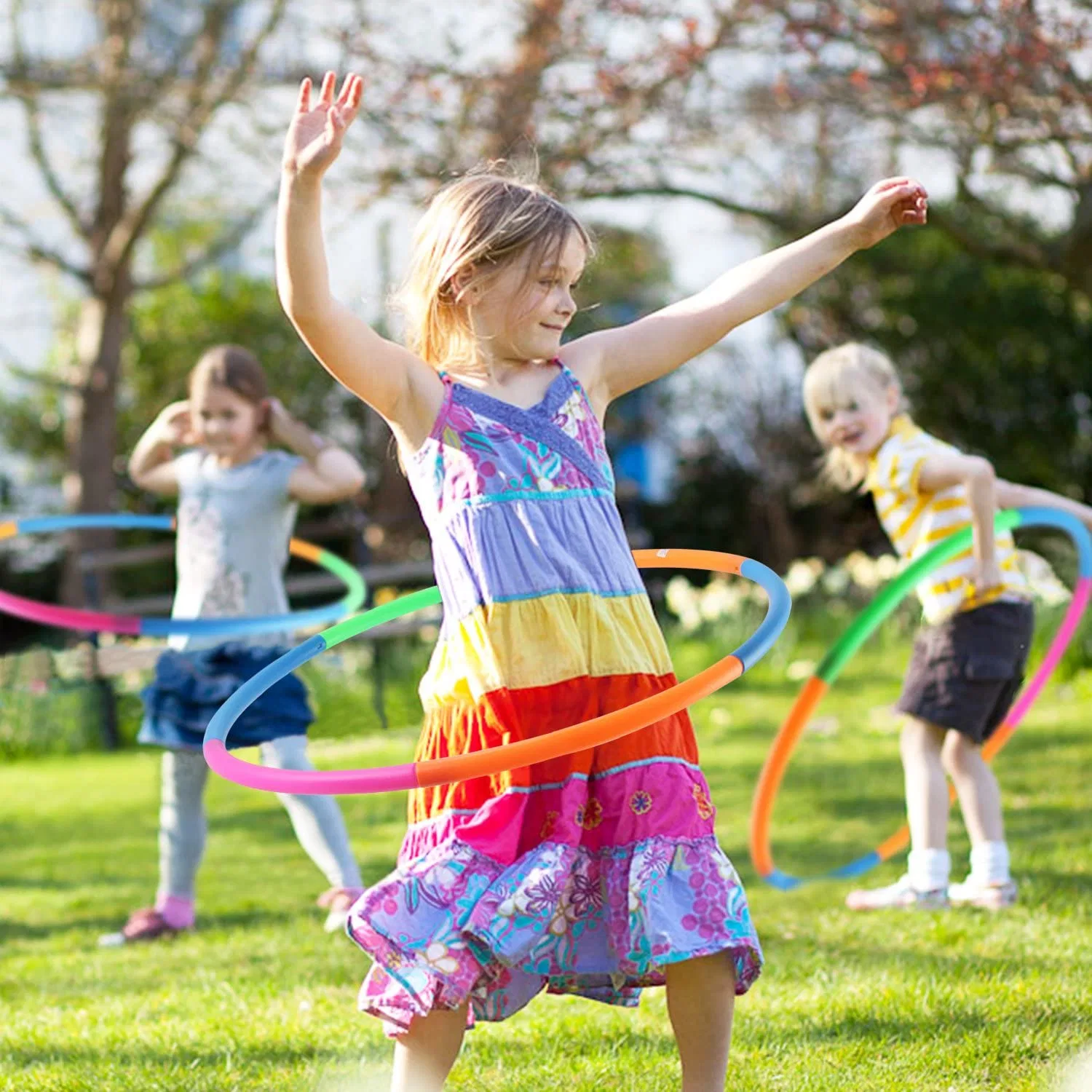 Gewichteter Hula Hoop Reifen und Hoop Ring mit abnehmbarem Hula-Hoop Gymnastik Kunststoffrohr Neues Design Hulahoop für Fitness