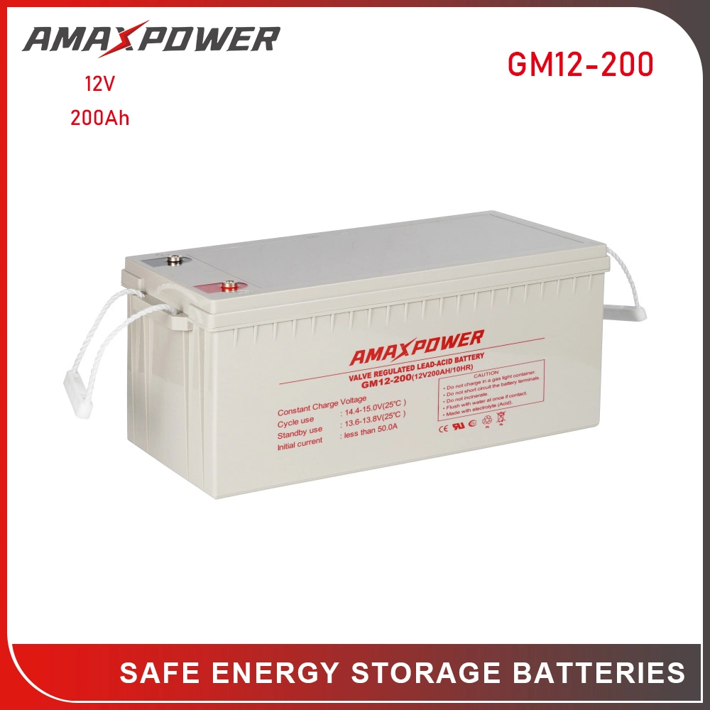 Amaxpower 12V 100ah/150ah/200ah plomo ácido VRLA AGM batería solar sin mantenimiento Batería para automóvil/motocicleta/EPS/Barco/Power-Tool/Pack frente a ECG/MCA