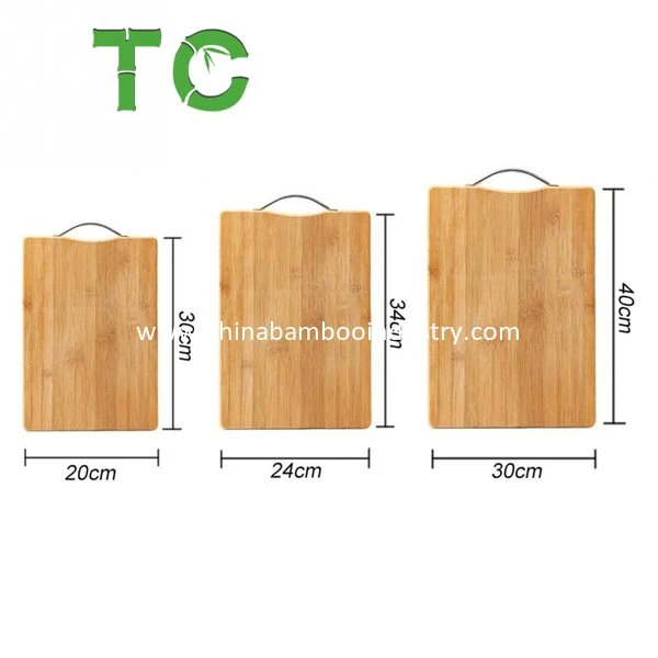 3 EQUIPOS tabla de cortar la madera de bambú Tabla de cortar con manija Reversible grueso Bloque de carnicero