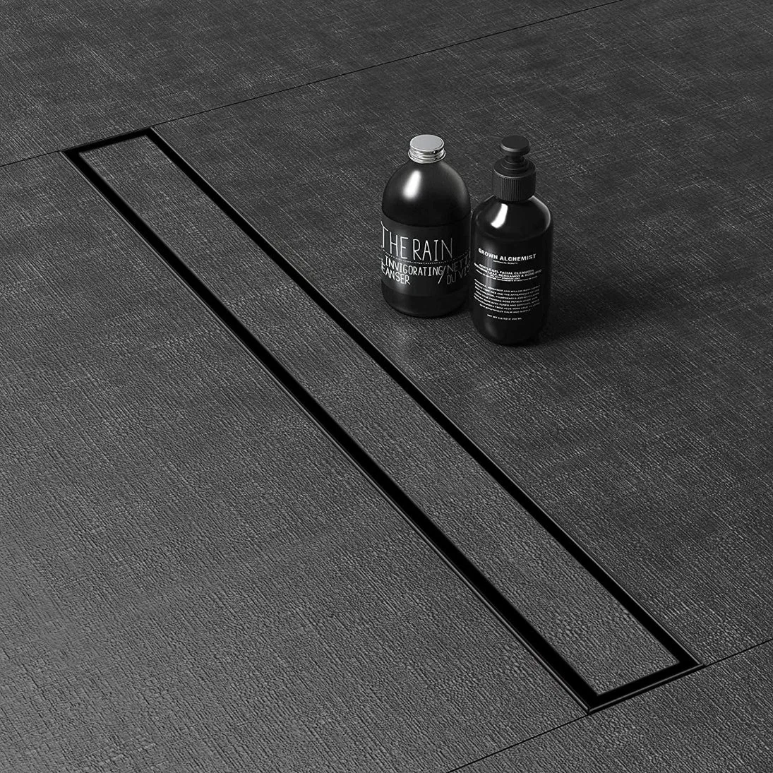 72 Inch Shower Linear Black Drain Rectangular Floor Drain