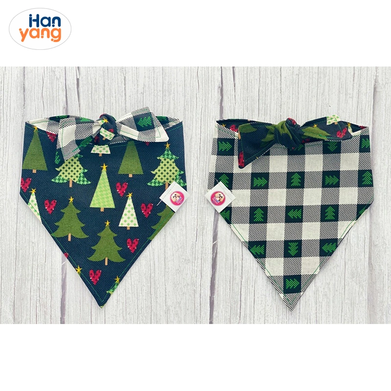 Hanyang Free Design Custom Printed Pet Polyester Pattern Triangle Scarf Dog Bandana