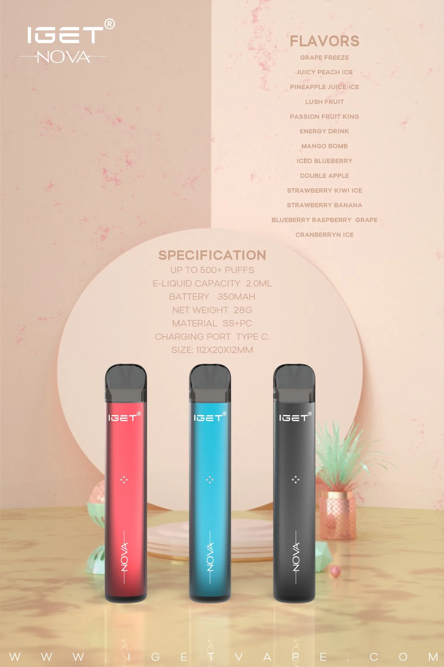 Rechargeable Cigarette Stick Iget Vape Iget Nova Fashion Products