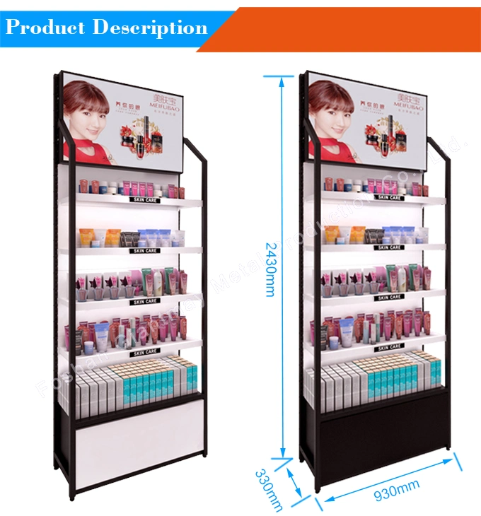 Advertising Nail Polish, Eyelash Cosmetic Rack Display Shelving Metal Make up Stands