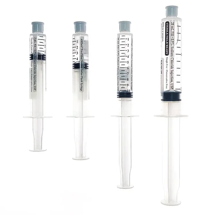 Disposable Sterile Saline Flush Syringes Plastic Prefilled Syringe