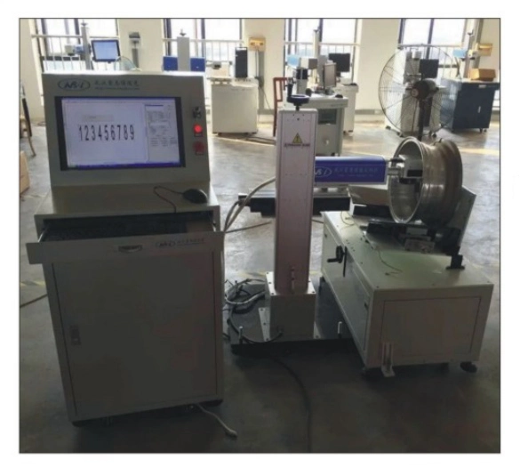 Fibra rotativa máquina de marcação a laser para o cilindro, o tubo de aço, o eixo do rolamento, caneta de Esferas