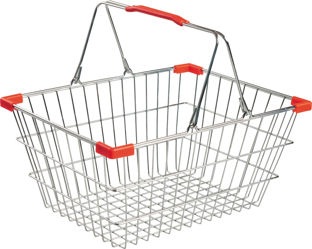 Chrome Zinc Steel Metal Wire Shopping Basket