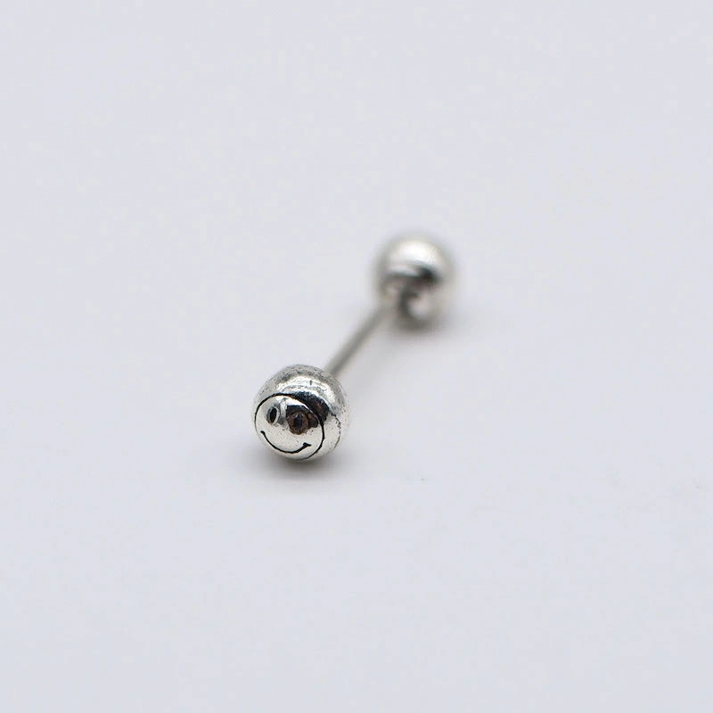 Retro S925 Silver Ball Piercing Jewelry