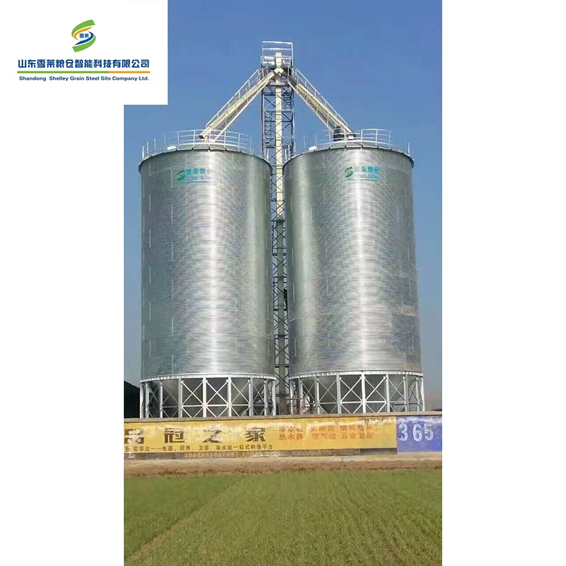 1000m3 Acero galvanizado grano maíz trigo soja arroz de siembra almacenamiento de arroz con paletas Con silo inferior de tolva