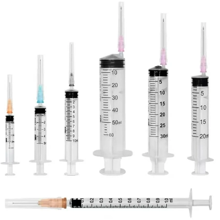 Sterile Disposable 3 Parts Syringe Medical 1ml/2ml/3ml/5ml/10ml Luer Lock Syringe