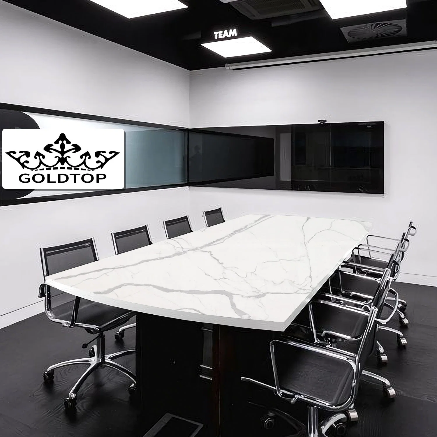 Office personnalisée en marbre de table Table de conférence Table de réunion