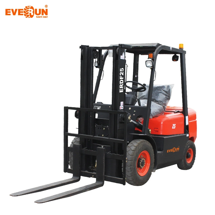 Long-Lived Everun Chinese 2.5ton Erdf25 New Industrial Small Forklift for Sale