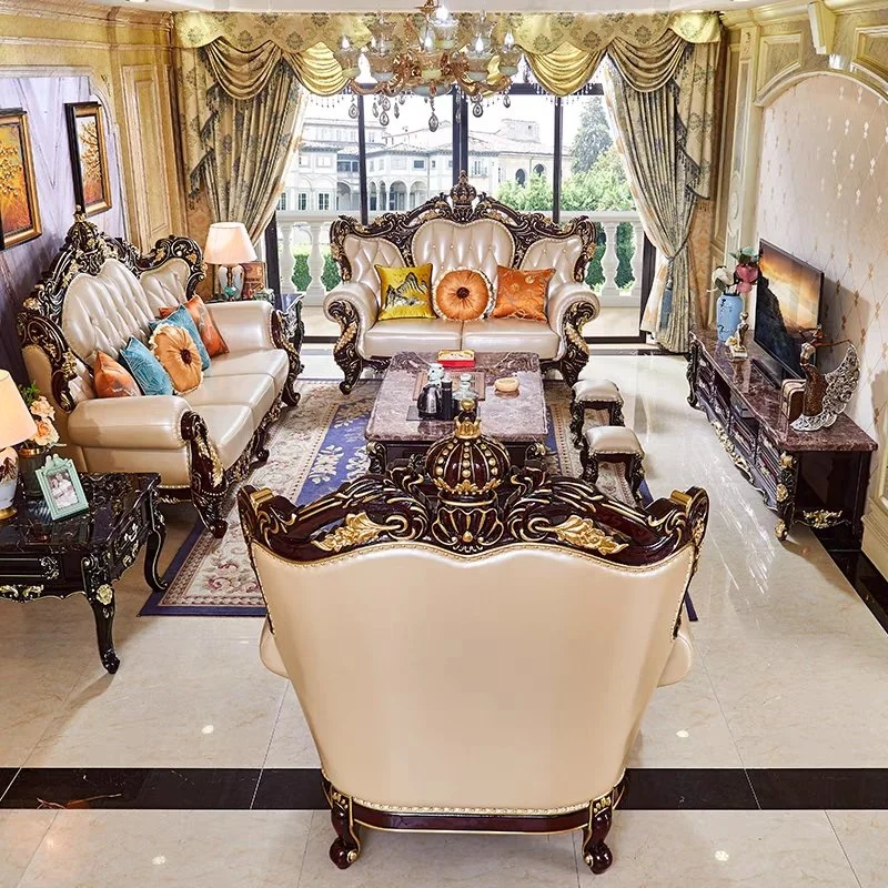 Luxury European Royal Home Furniture Golden Sofa