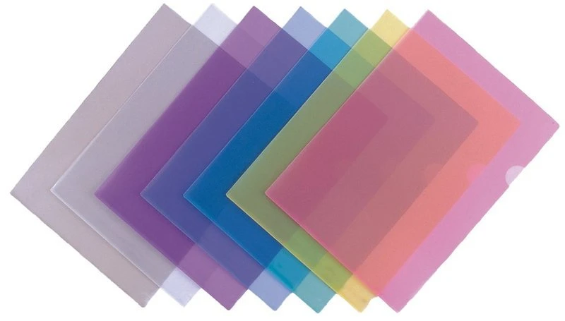 Assorted Color PP Material A4 Size L Shaped File Folders