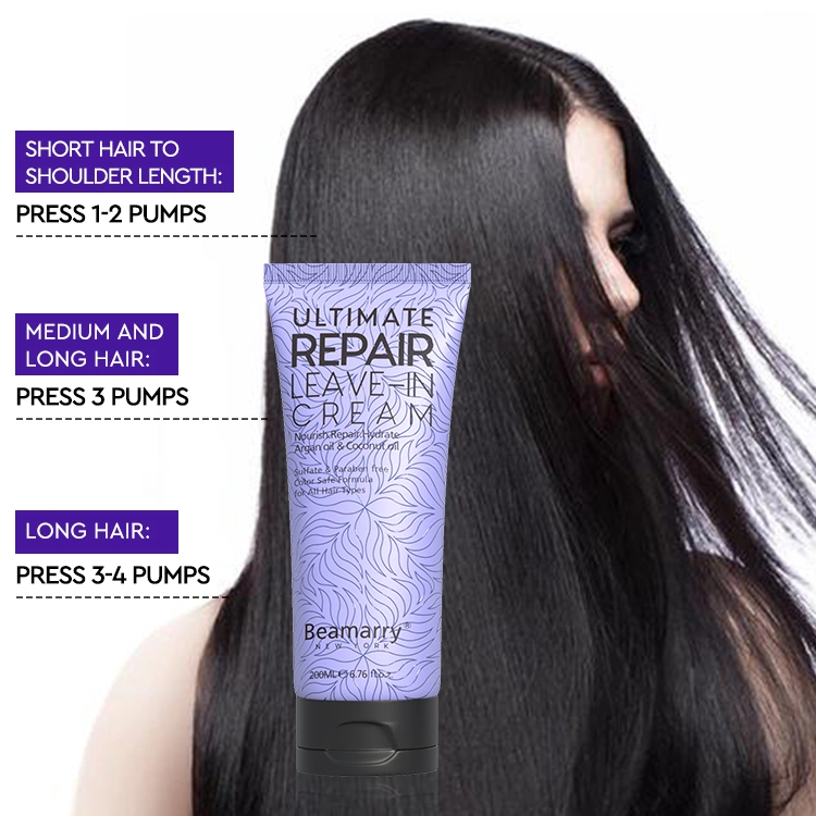 Cuidado com os cabelos de Cosméticos Beamarry Private Label de Tratamento de Cabelo ODM OEM Ultimate Reparar Deixe-em creme sair no tratamento eficaz para cabelos