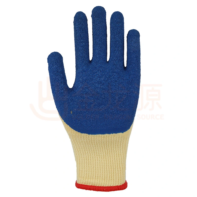 100g Thread Polycotton Latex Crinkle Palm Coated Protective Safety Work Rubber Labor Gloves