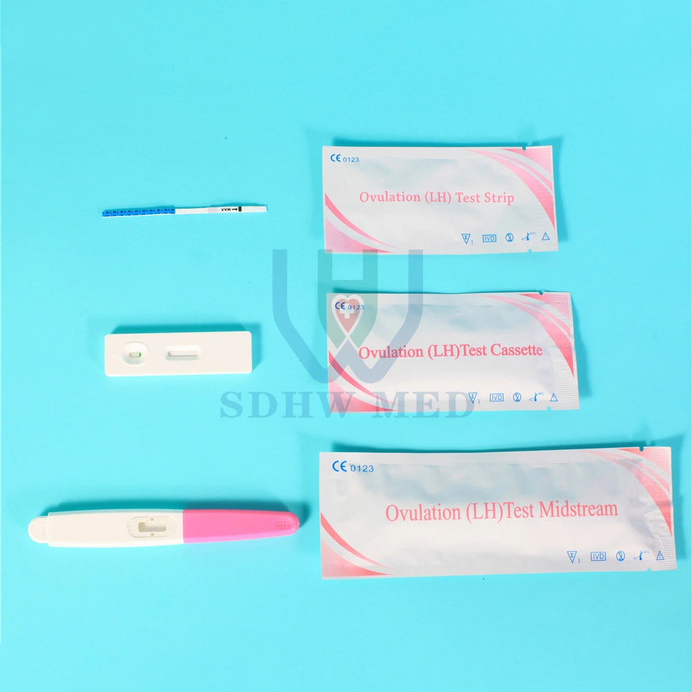 LH Strip Test Pregnanc Test Strip Precio LH Midstream Factory Tiras de suministro Enhorabuena Felicitaciones embarazo de la ayuda de la dieta HCG Card Diagnóstico rápido Prueba