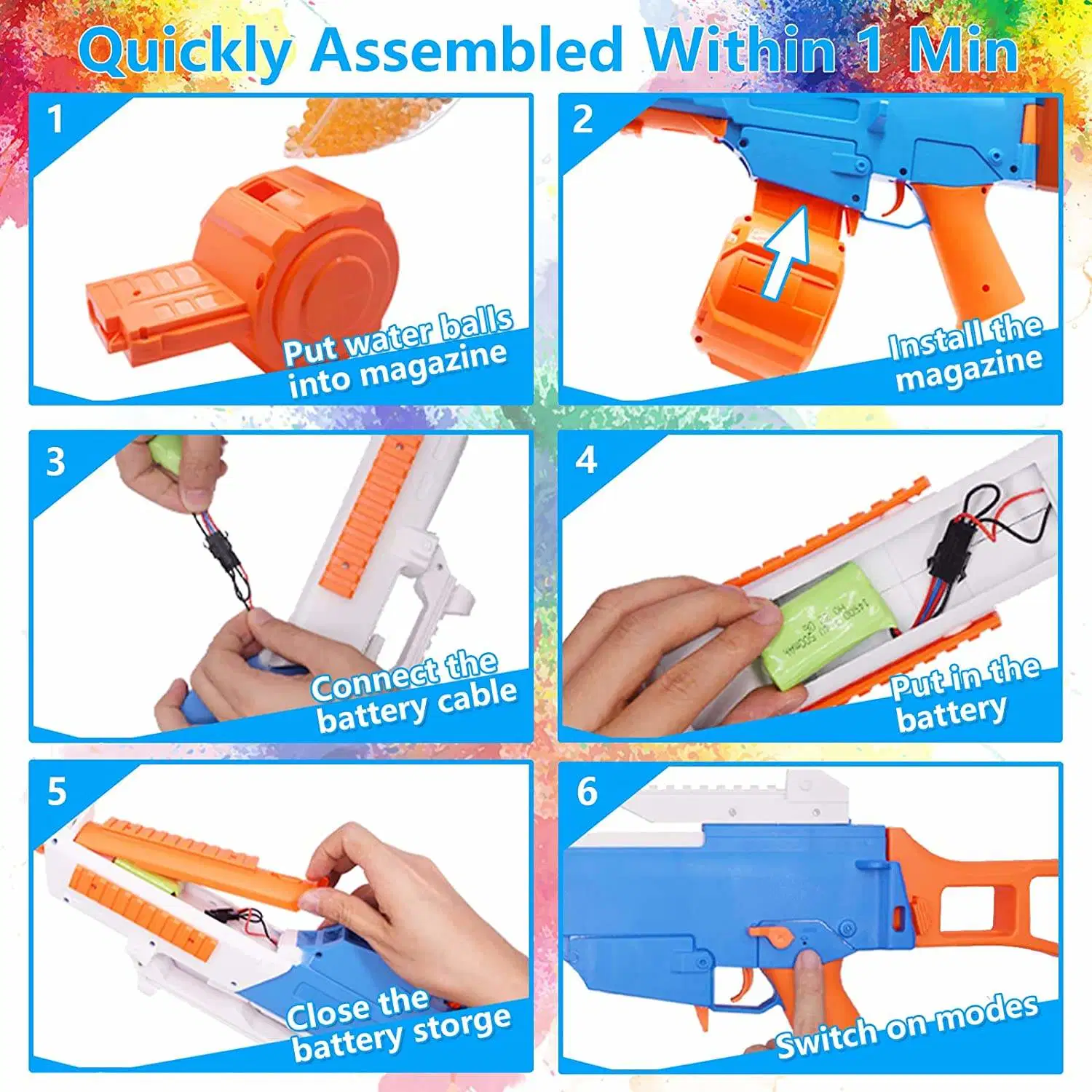 Hot Selling Electric Water Gel Blaster Gun Automatic Water Gun Blaster Outdoor Backyard Shooting Toy