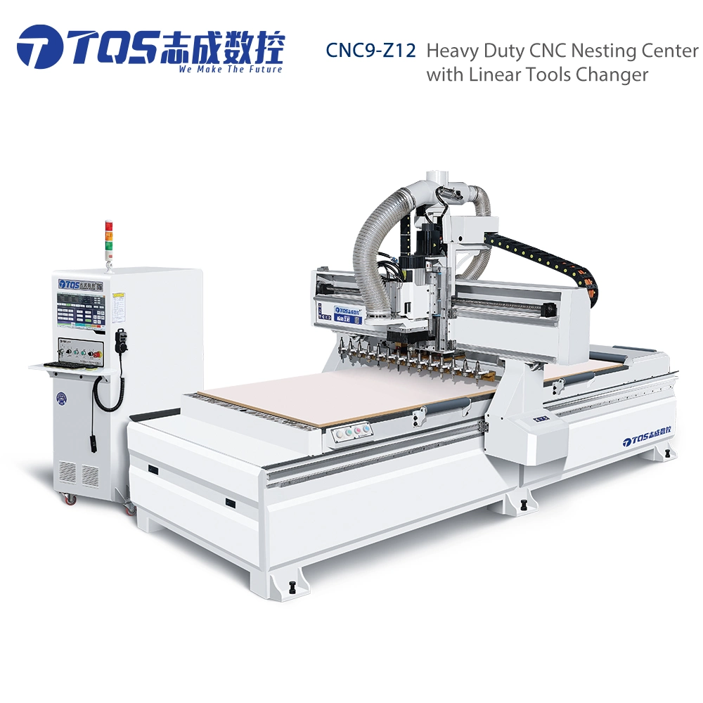 CNC Engraving Machine with Linear Tools Changer/Automatic Wood Boring Machine/Milling Machine/CNC Nesting Center