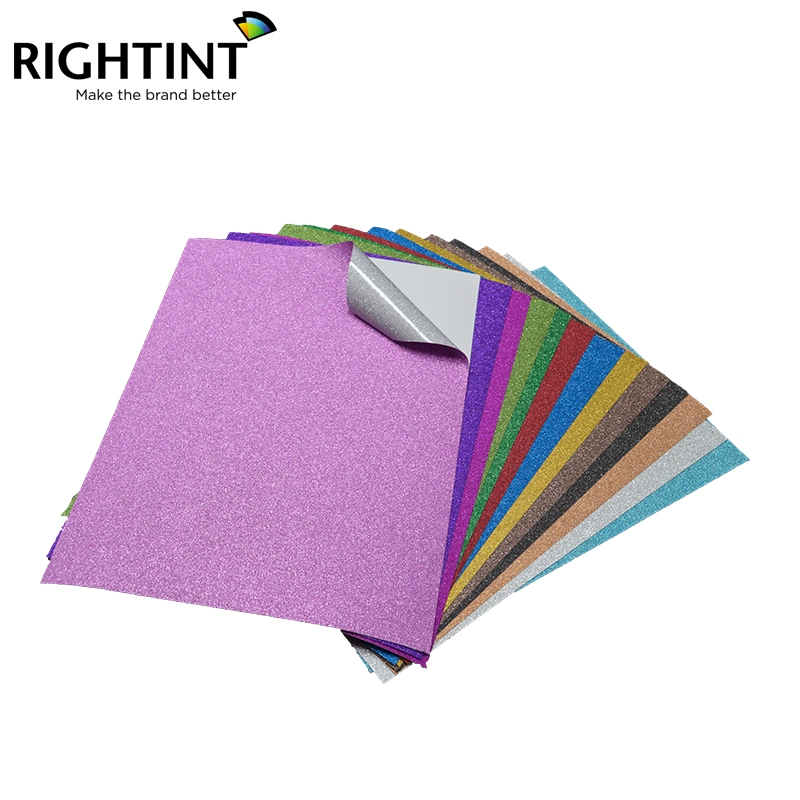 Caja de cartón de alto rendimiento Rightint PP Shanghai OEM pegatinas de vinilo glitter imprimible etiqueta de papel