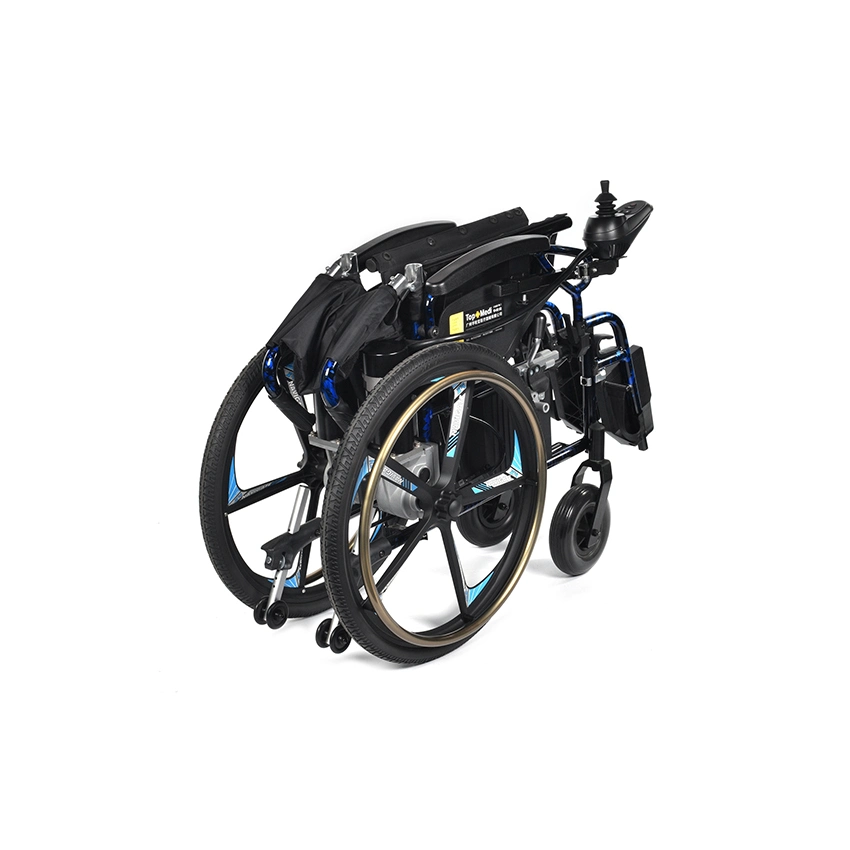 Outdoor Medical Equipment Aluminum Powered Folding Electric Wheelchair with Taiwan Motor