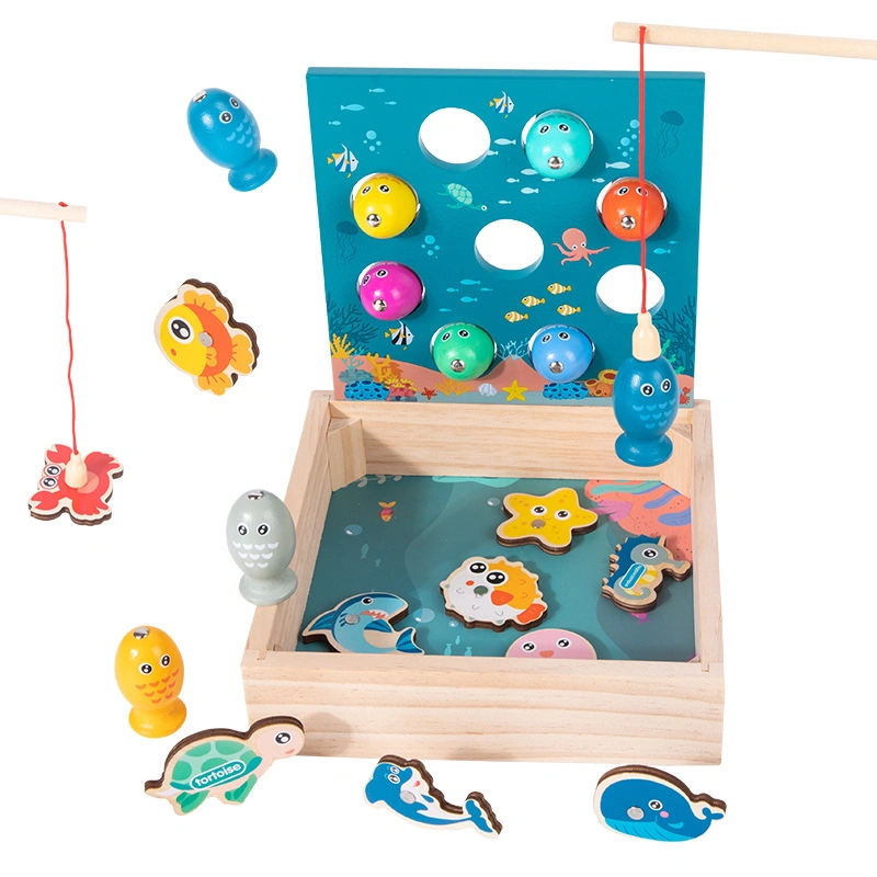 Jogo de Pesca 3D Crianças Madeira Magnetic Educational Toy