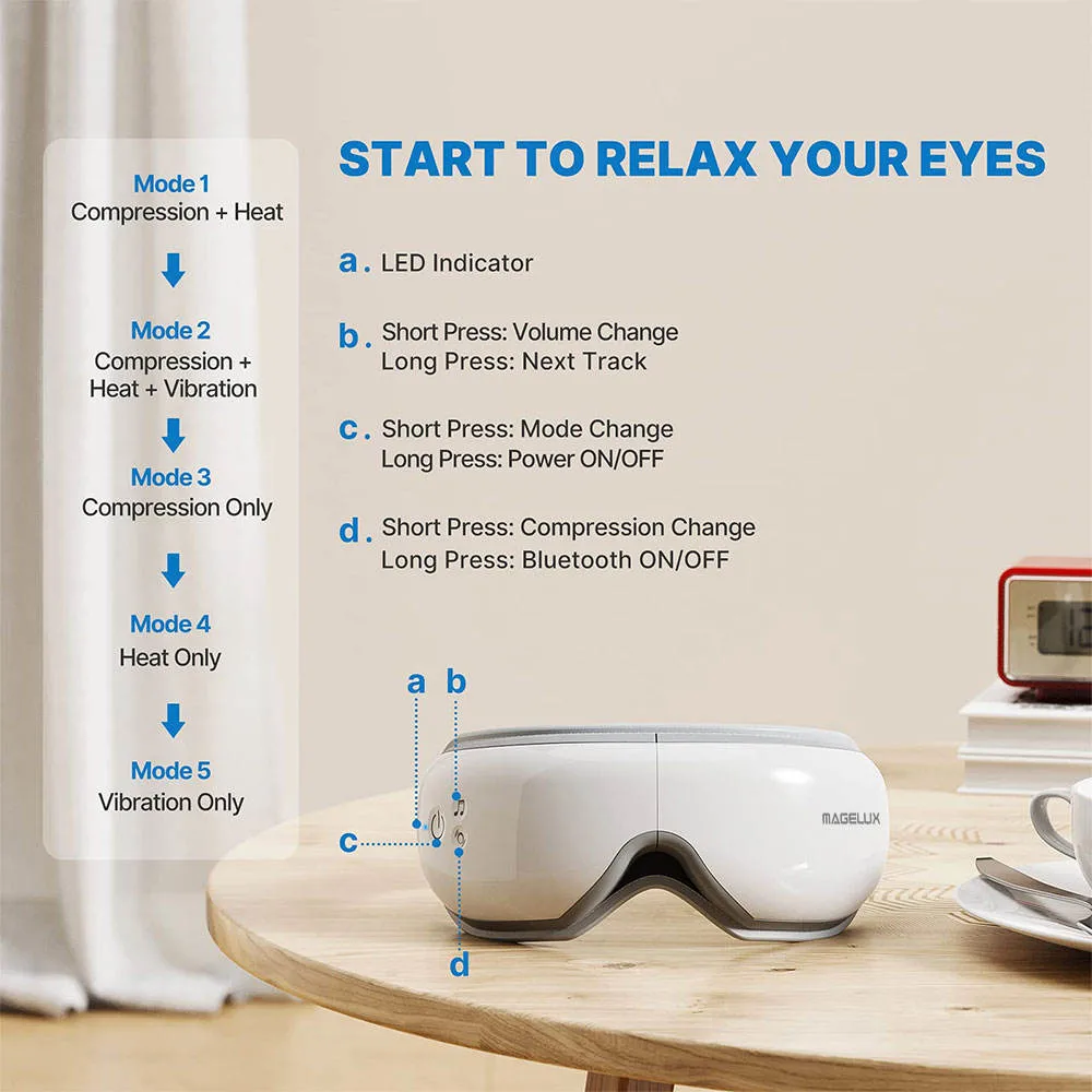 Outil de massage des yeux électrique mini à micro-vibrations avec chaleur pour le soin des yeux.