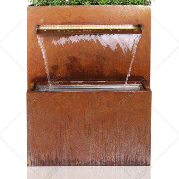 Outdoor Metal Water Curtain Customized Corten Steel Fountain