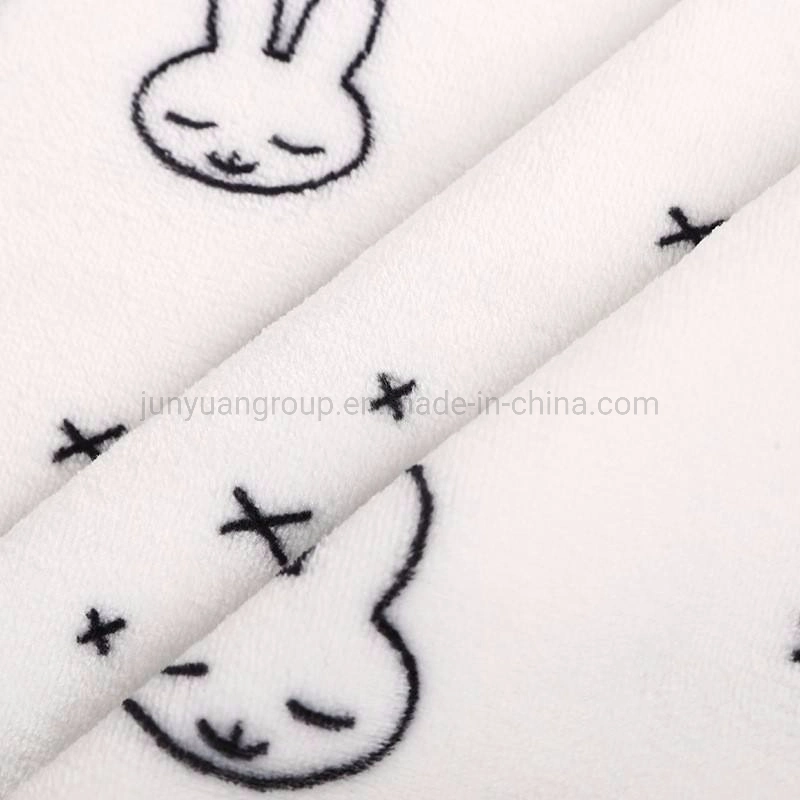 Customized Super Soft Fancy Design Rabbit Pattern Flannel Fleece Baby Fabric for Baby Bedding Sets / Blanket / Home Textile