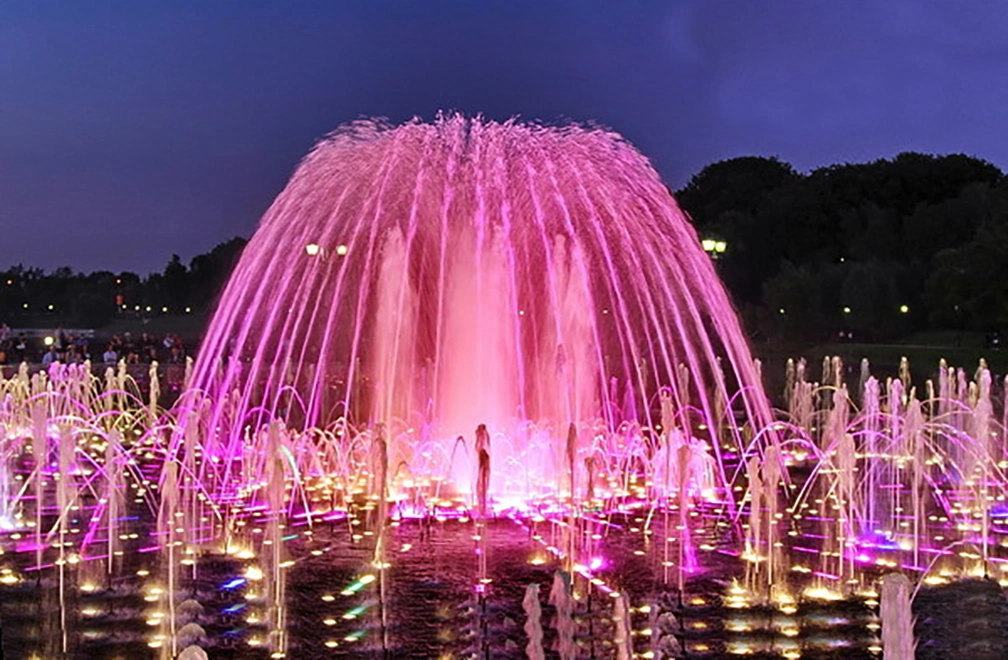 Fontaine d'eau de danse musicale flottante de Big Lake avec lumières DMX512