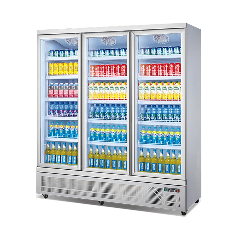 Showcase Beverages Cold Drink Glass Door Display Refrigrator