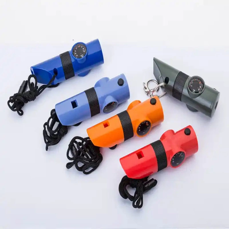 4 in 1 Multifunctional Keychain Compass 20mm Whistle for Outdoor Sports