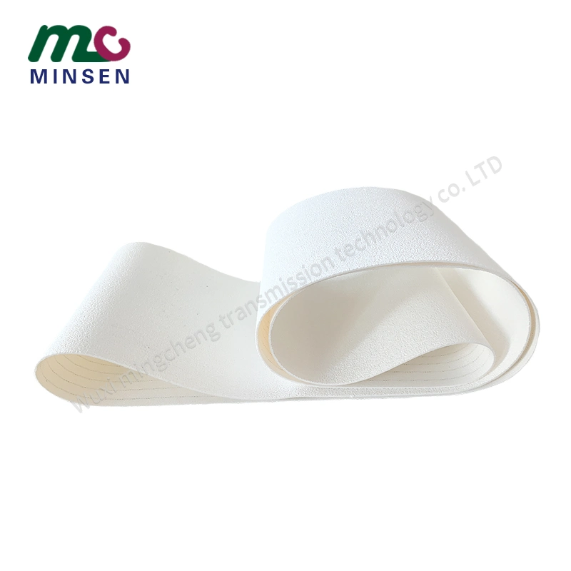 2.0mm 3.0mm 4.0mm White Snakeskin PVC/PU/Pvk Light Industrial Conveyor/Transmission Belt/Belting