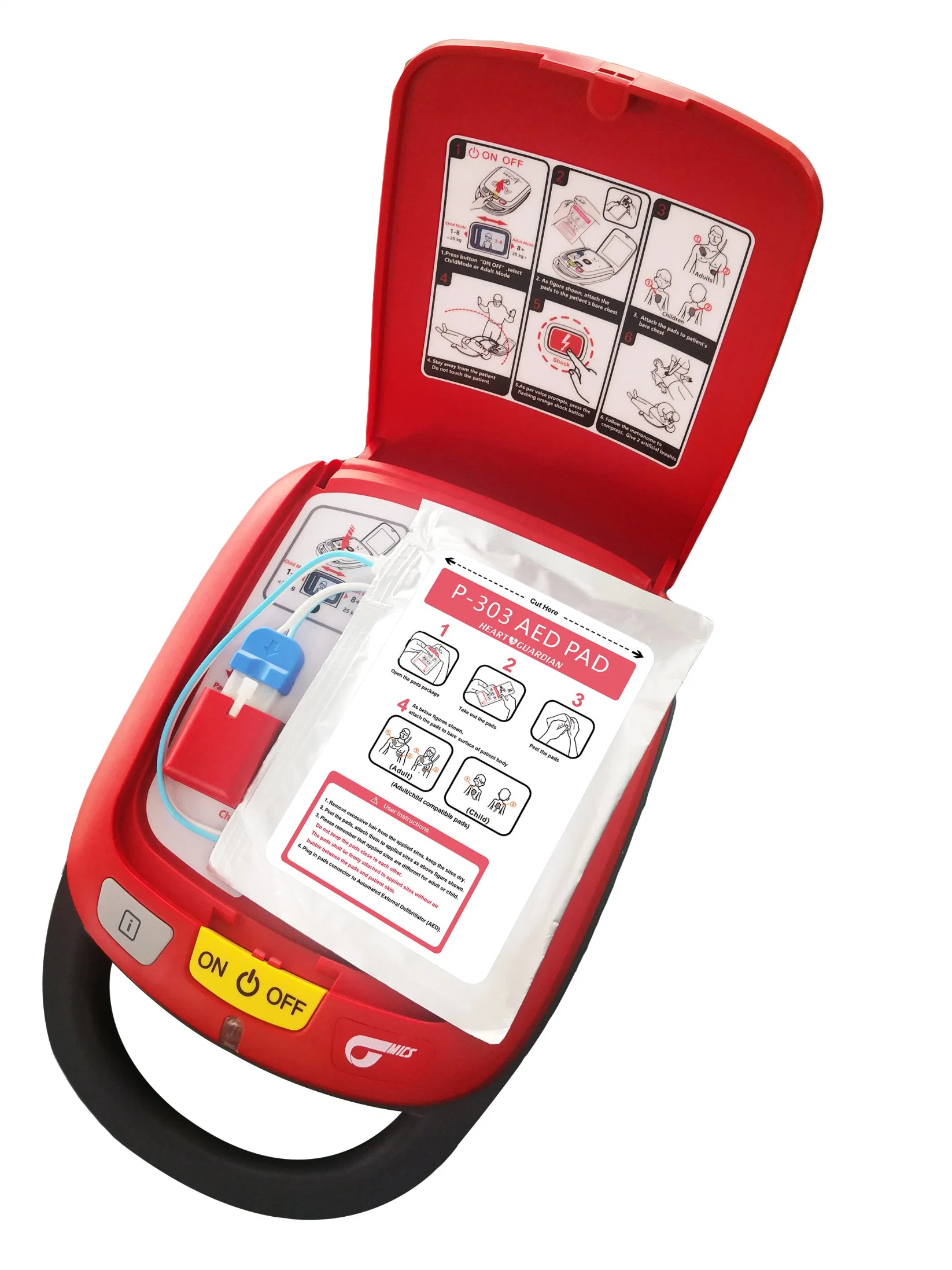 CE Certified Automatic External Defibrillator (AED) with Low Energy Bte, Adult/Pediatric Pads