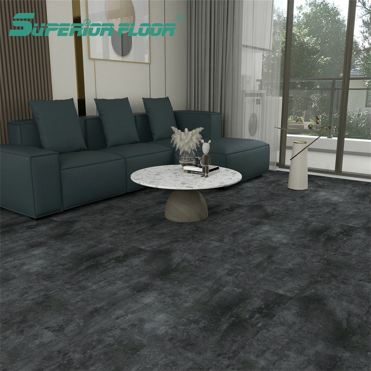 100% Free of Heavy Metals, Carcinogens Spc PVC Plastic Vinyl Flooring for Bedroom, Living Room