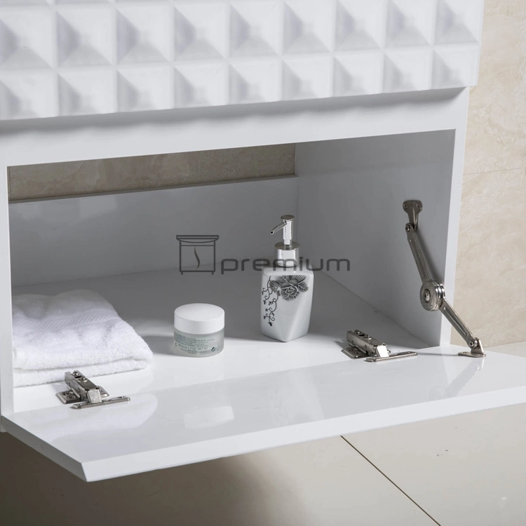 White Wall Hung Modern PVC Bathroom Furniture by 60cm