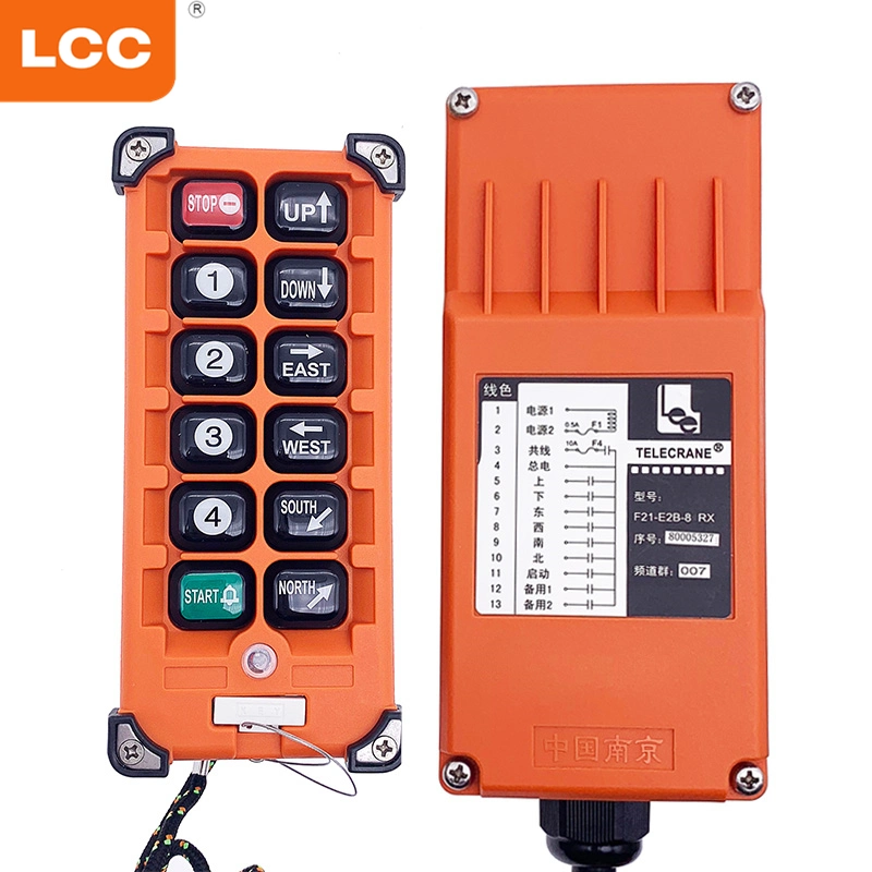 8 Channel F21-E2b-8 Wireless Crane Radio Remote Control Single Speed Controller for Cranes