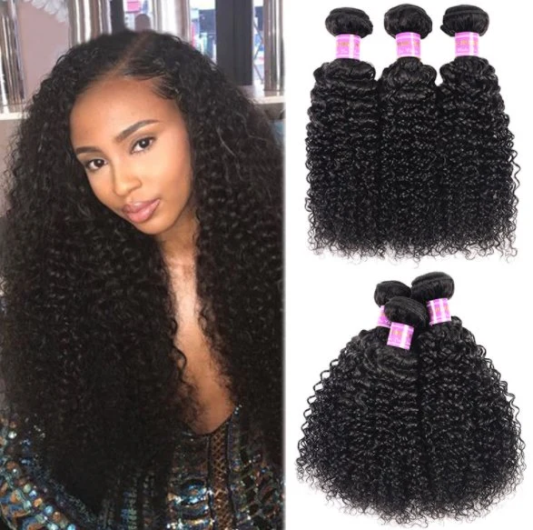 Kbeth Kinky Curly 1 or 3 Bundles 100% Human Hair Non-Remy Hair Extensions Brazilian Hair Weave Bundles Wholesale China Bundles Large Quantity in Stock