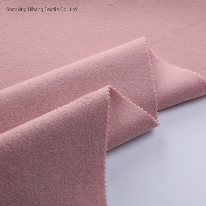 Hot Sell Custom Color Double Side Cashmere Wool Brush Polyester Fabric for Coat Use