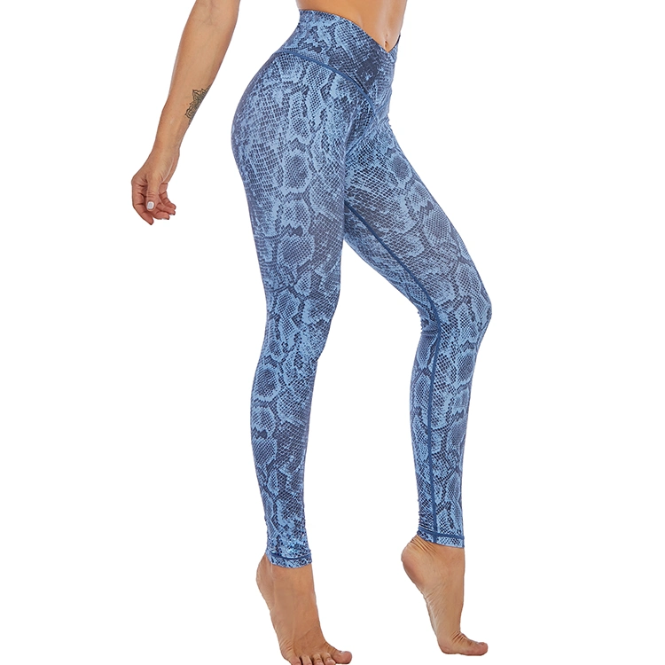 Neu Sexy Damen Sportswear High Waist gestrickt Quick Dry Print Fitness Bh Hosen Set Yoga 2-Teilige Sets