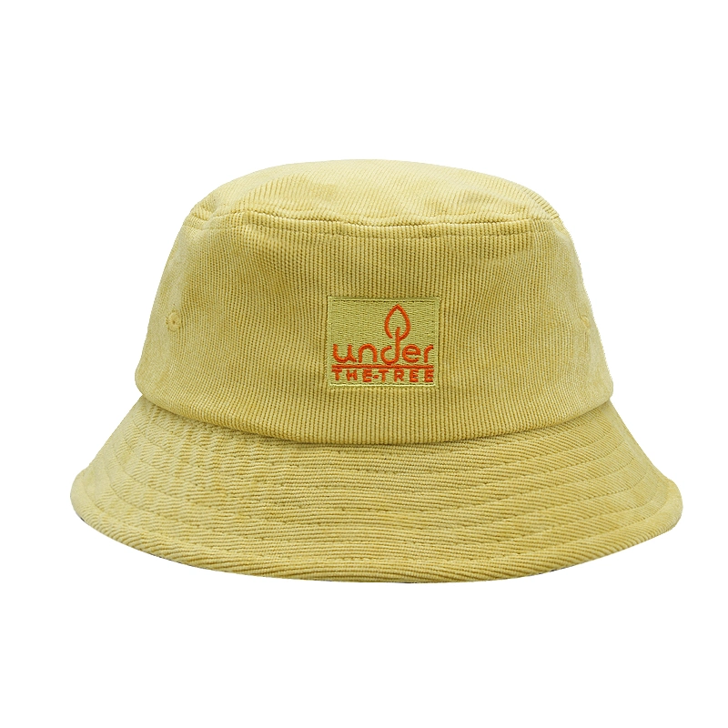 Fashion Custom Color Corduroy Bucket Hat with Custom Design Embroidery Caps