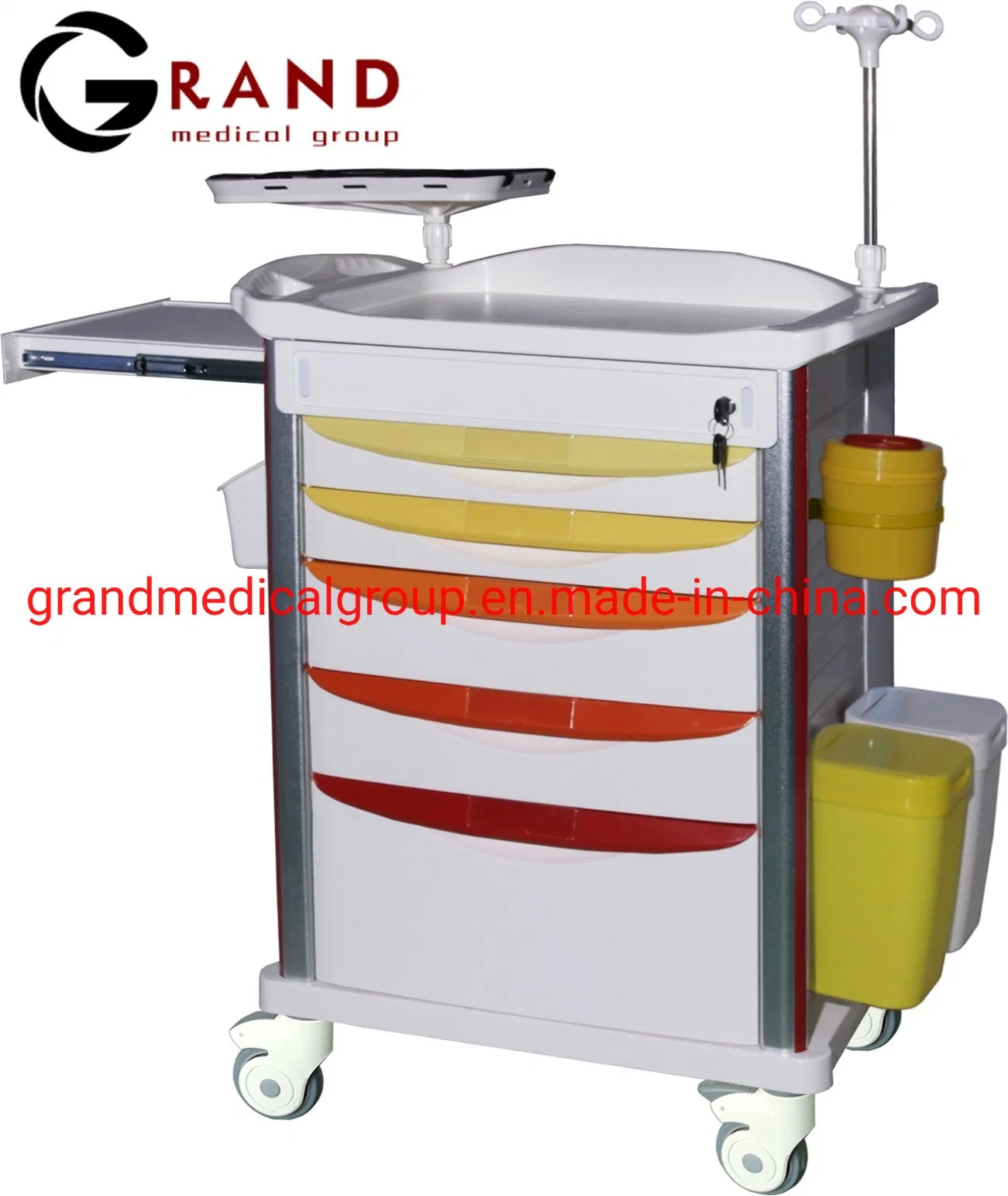 Long Service Life Aluminum Steel and ABS Structure Emergency Hospital Trolley Cart